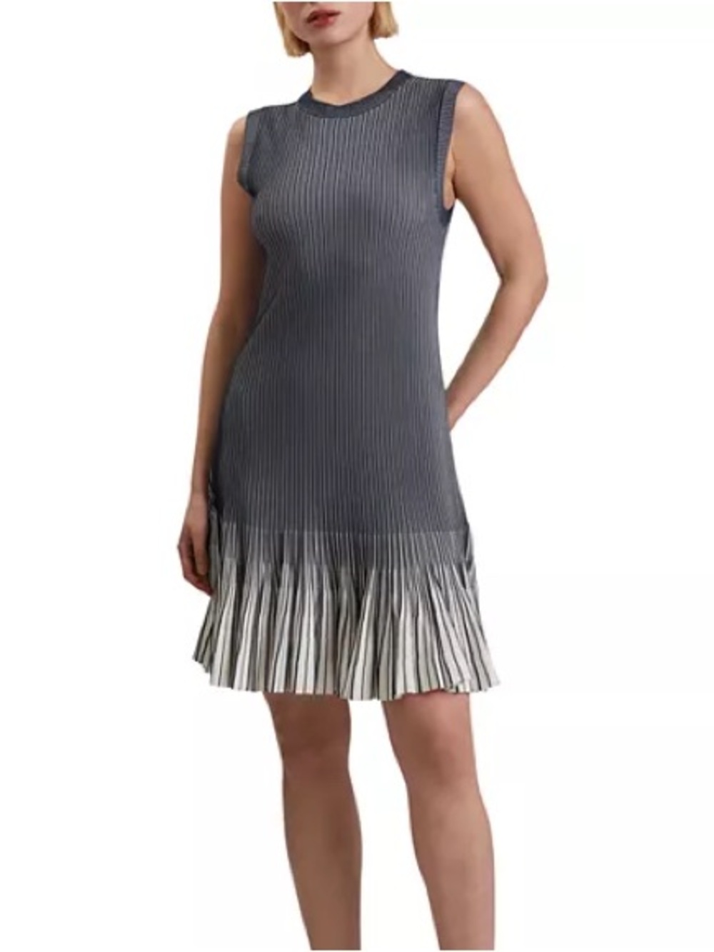 Ted Baker Lilyo Textured Striped Flippy Skirt Dress Size 1 (Size Small-4)